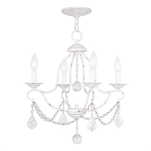 Beaumont Lane 4 Light Mini Chandelier in Antique White