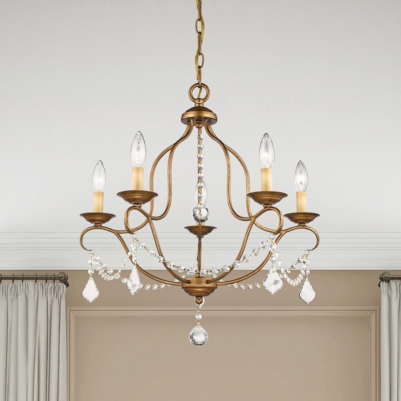Beaumont Lane 5 Light Chandelier in Antique Gold Leaf