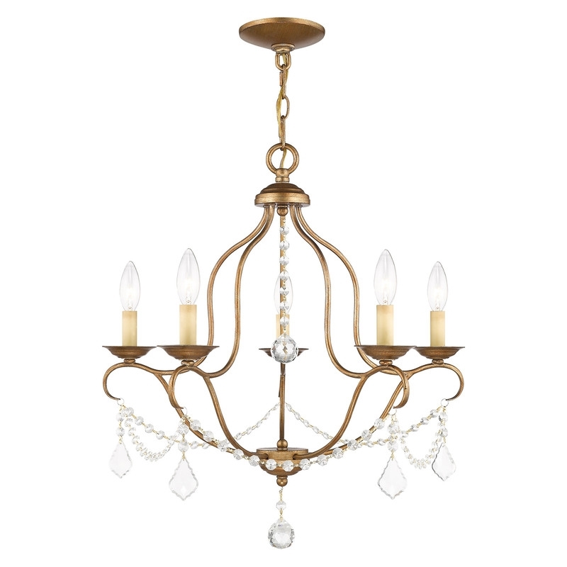 Beaumont Lane 5 Light Chandelier in Antique Gold Leaf