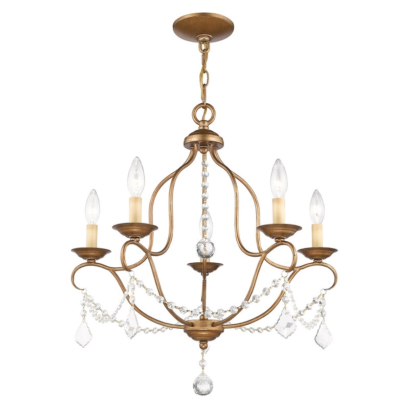 Beaumont Lane 5 Light Chandelier in Antique Gold Leaf
