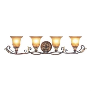 Beaumont Lane 4 Light Bath Light in Verona Bronze and Aged Gold Leaf