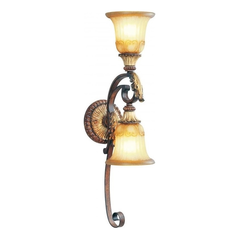 Beaumont Lane 2 Light Wall Sconce in Verona Bronze and Aged Gold Leaf
