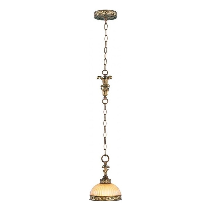 Beaumont Lane Mini Pendant in Palacial Bronze with Gilded Accents