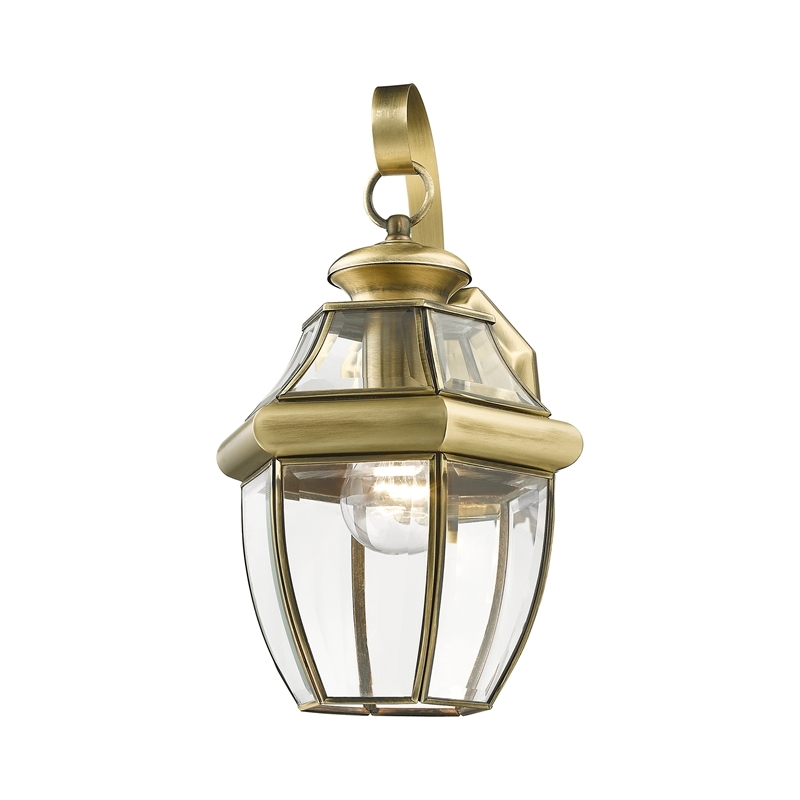 Beaumont Lane Outdoor Wall Lantern in Antique Brass