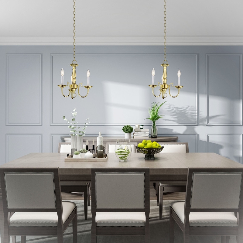 Beaumont Lane 3 Light Mini Chandelier in Polished Brass