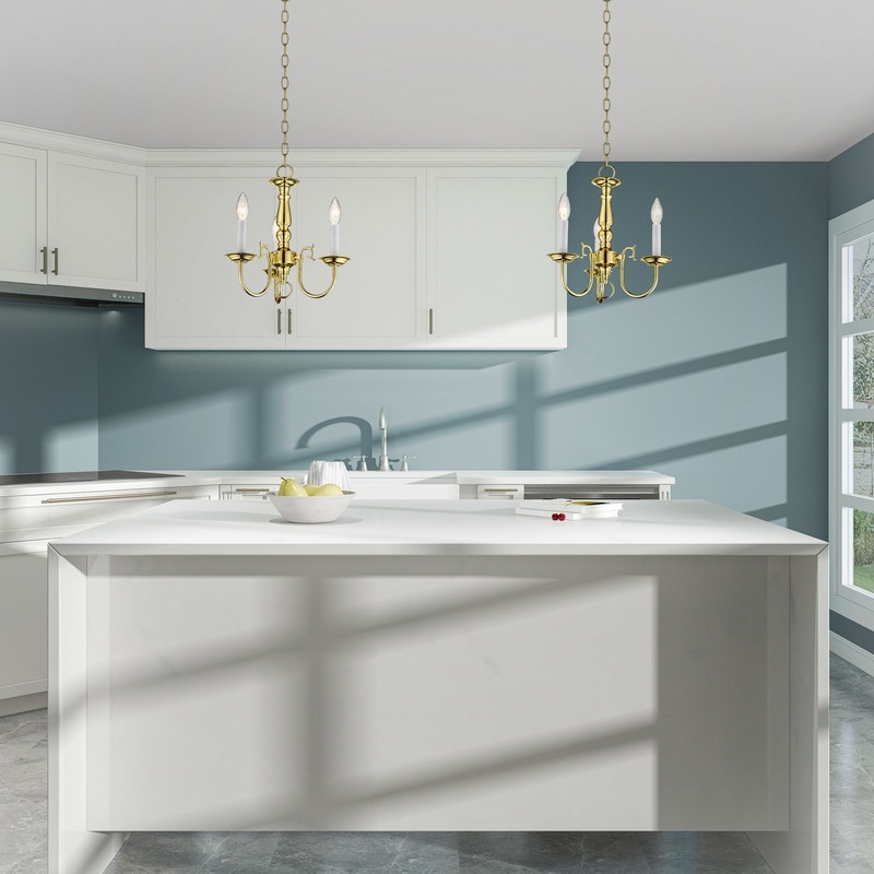 Beaumont Lane 3 Light Mini Chandelier in Polished Brass