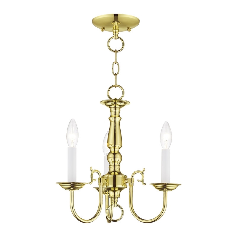 Beaumont Lane 3 Light Mini Chandelier in Polished Brass