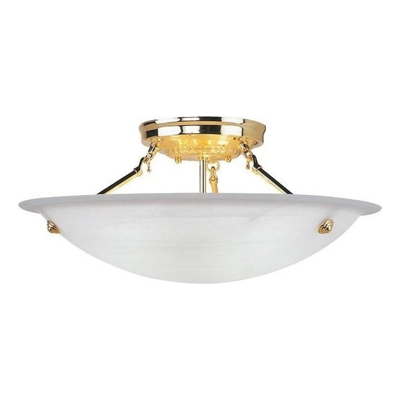 Beaumont Lane 3 Light Ceiling Mount in Polished Brass