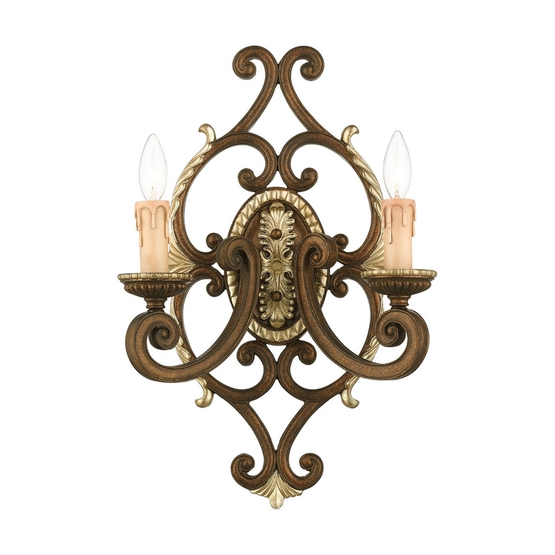Beaumont Lane 2 Light Wall Sconce in Bronze and Gilded Accents