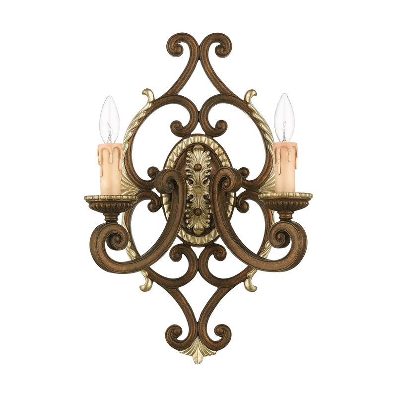 Beaumont Lane 2 Light Wall Sconce in Bronze and Gilded Accents