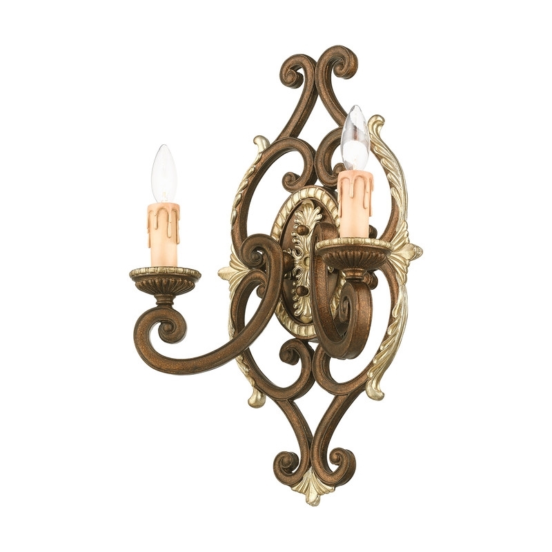 Beaumont Lane 2 Light Wall Sconce in Bronze and Gilded Accents
