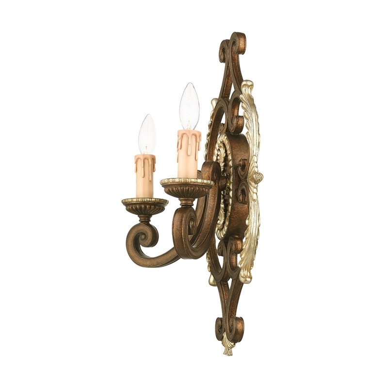 Beaumont Lane 2 Light Wall Sconce in Bronze and Gilded Accents
