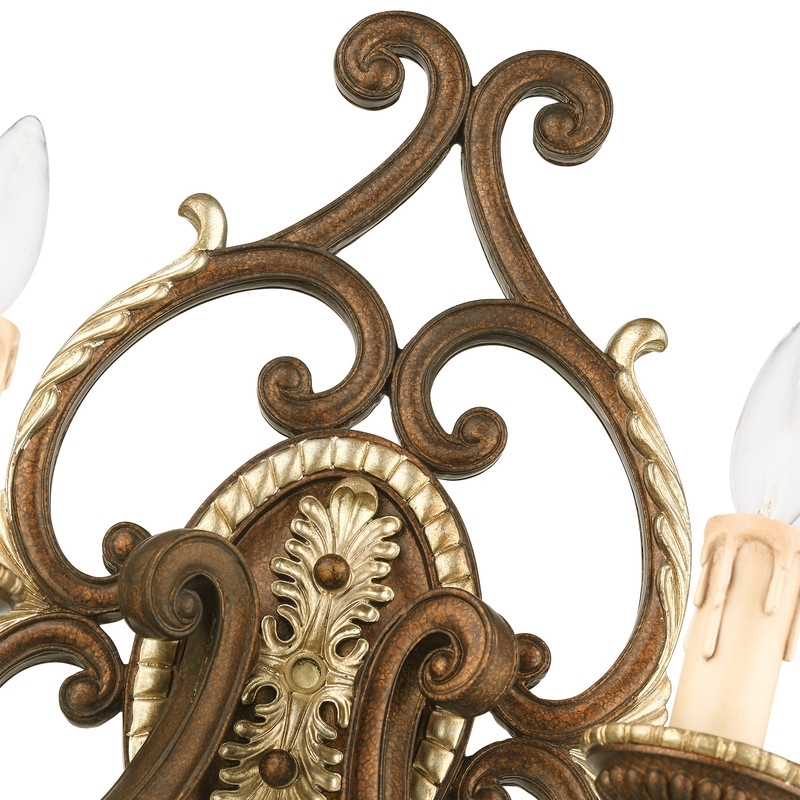 Beaumont Lane 2 Light Wall Sconce in Bronze and Gilded Accents