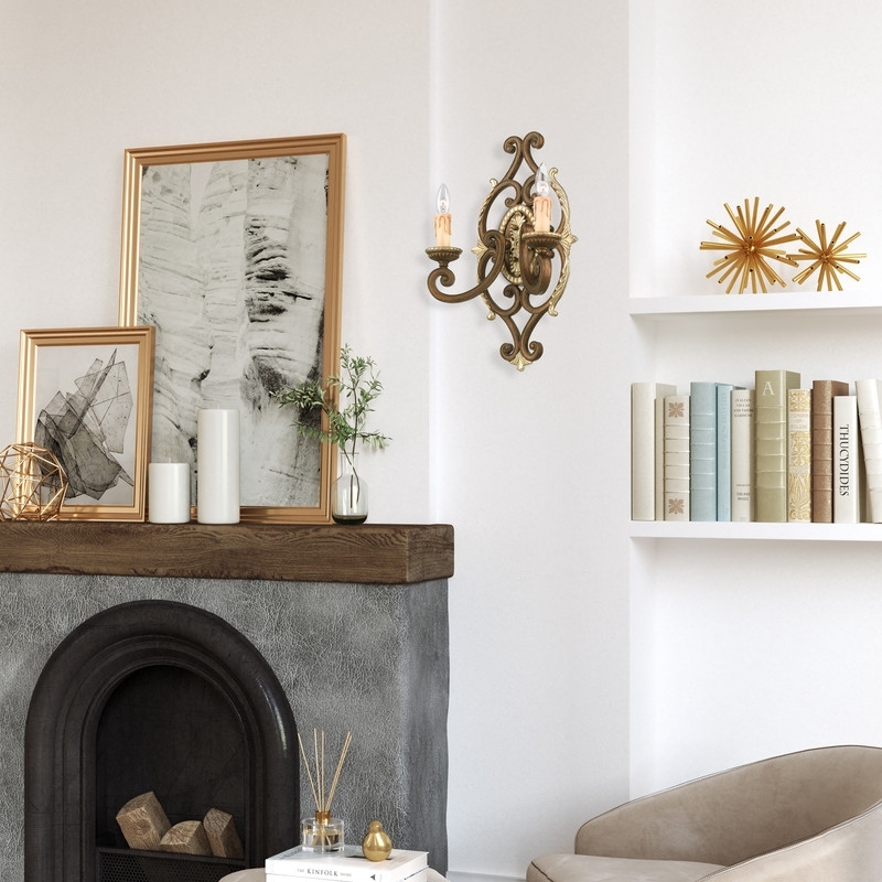 Beaumont Lane 2 Light Wall Sconce in Bronze and Gilded Accents