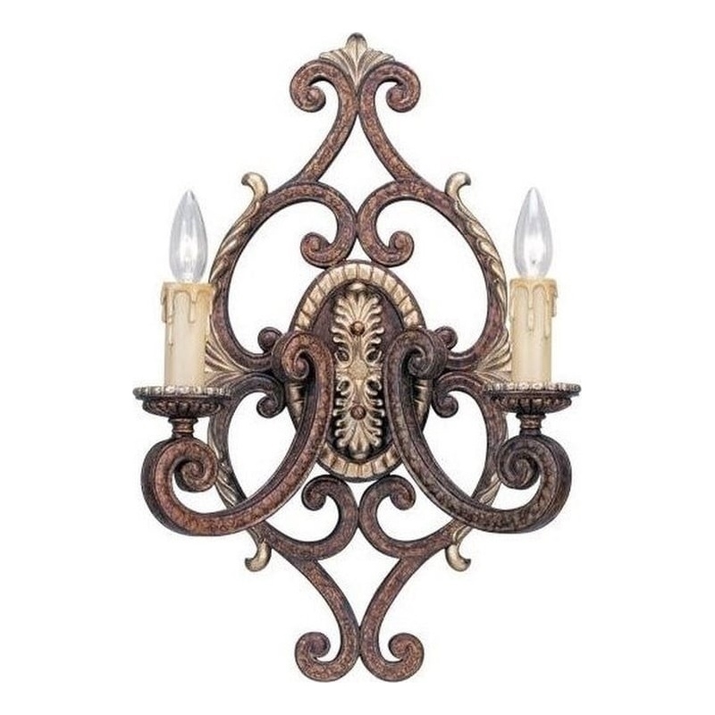Beaumont Lane 2 Light Wall Sconce in Bronze and Gilded Accents
