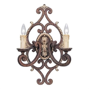 Beaumont Lane 2 Light Wall Sconce in Bronze and Gilded Accents