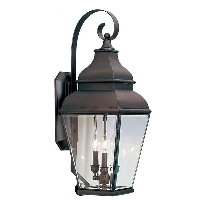 Beaumont Lane 3 Light Outdoor Wall Lantern in Bronze