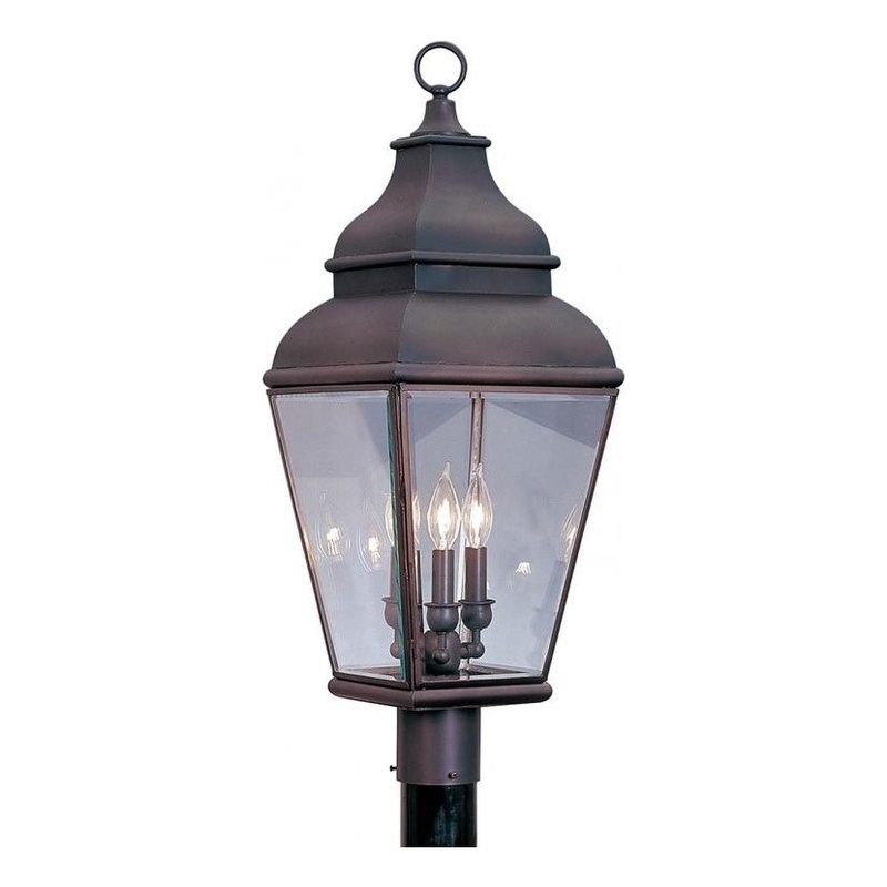 Beaumont Lane 3 Light Outdoor Post Head in Bronze
