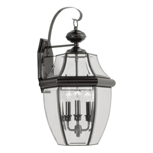 Beaumont Lane 3 Light Outdoor Wall Lantern in Black