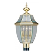 Beaumont Lane 3 Light Outdoor Post Head in Polished Brass
