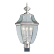 Beaumont Lane 3 Light Outdoor Post Head in Brushed Nickel