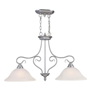 Beaumont Lane 2 Light Island Light in Brushed Nickel