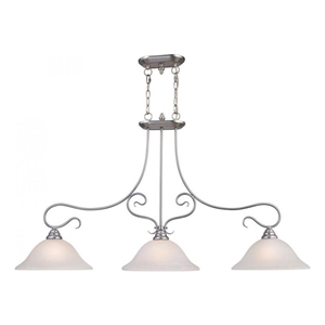 Beaumont Lane 3 Light Island Light in Brushed Nickel