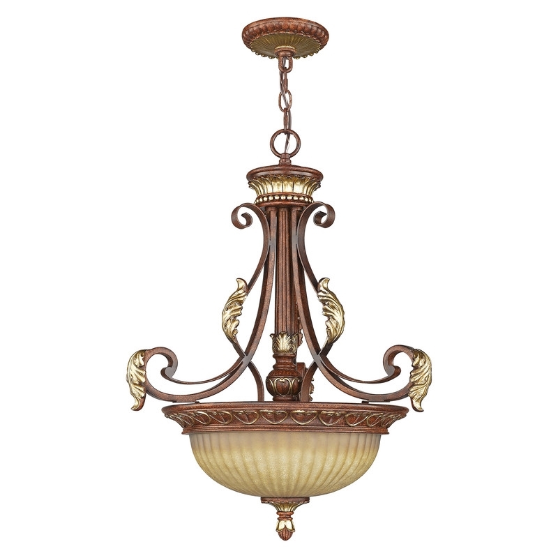 Beaumont Lane 3 Light Inverted Pendant in Verona Bronze
