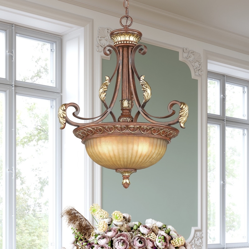 Beaumont Lane 3 Light Inverted Pendant in Verona Bronze