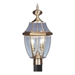 Beaumont Lane 2 Light Outdoor Post Head in Antique Brass