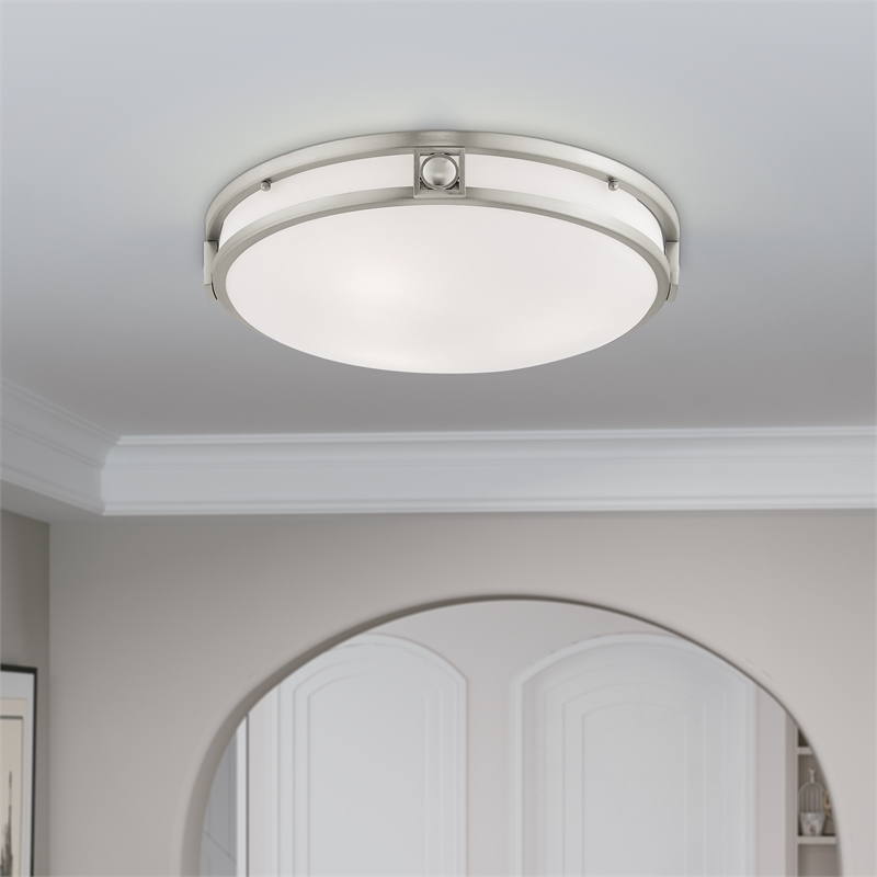 Beaumont Lane 3 Light Ceiling Mount in Brushed Nickel
