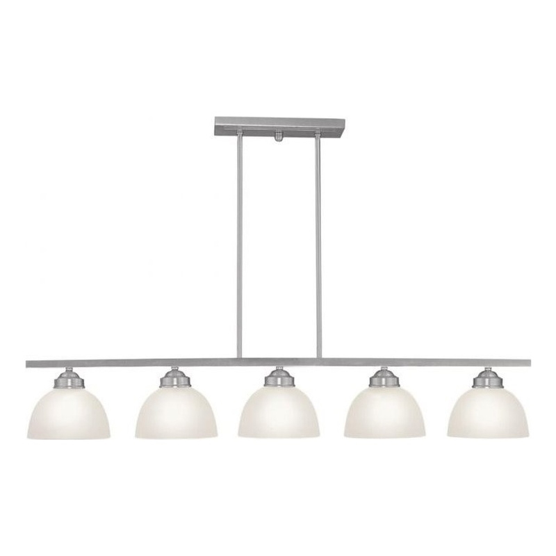 Beaumont Lane 5 Light Island Light in Brushed Nickel