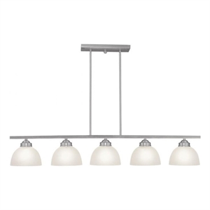 Beaumont Lane 5 Light Island Light in Brushed Nickel