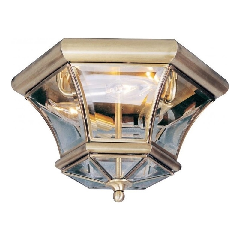 Beaumont Lane 3 Light Ceiling Mount in Antique Brass