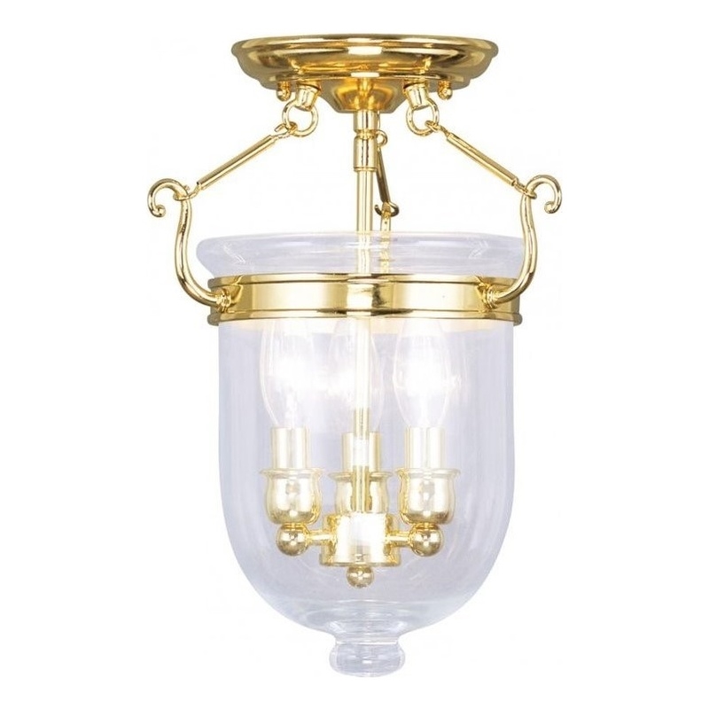 Beaumont Lane 3 Light Ceiling Mount in Polished Brass