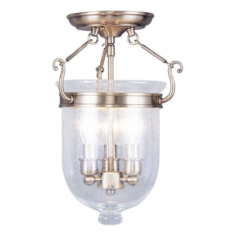 Beaumont Lane 3 Light Ceiling Mount in Antique Brass