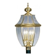 Beaumont Lane 4 Light Outdoor Post Head in Polished Brass