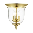 Beaumont Lane 3 Light Ceiling Mount in Polished Brass