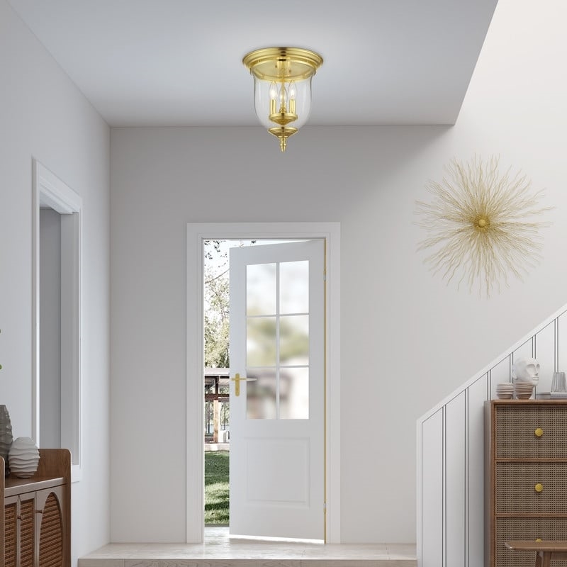 Beaumont Lane 3 Light Ceiling Mount in Polished Brass
