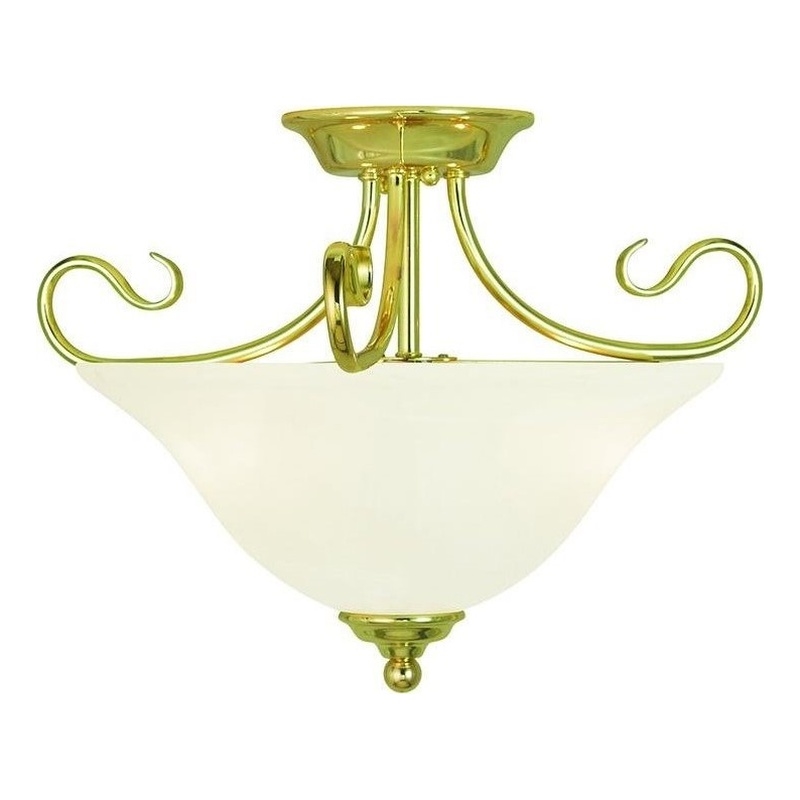 Beaumont Lane 2 Light Ceiling Mount in Polished Brass