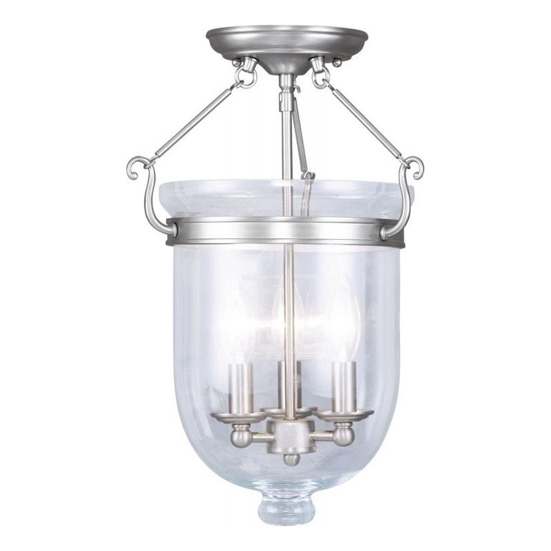 Beaumont Lane 3 Light Ceiling Mount in Brushed Nickel