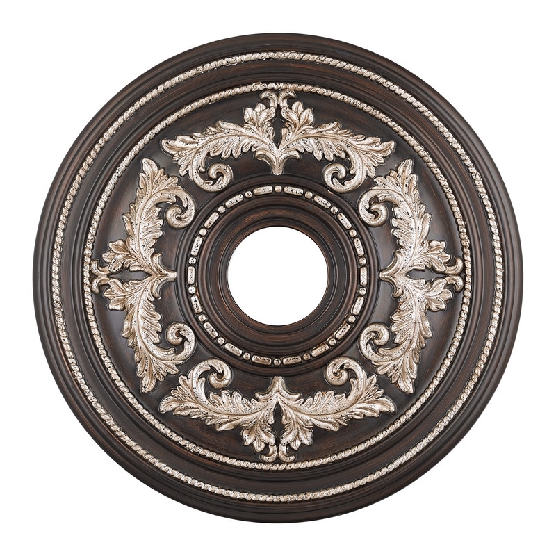 Beaumont Lane Ceiling Medallion in Rubbed Bronze and Antique Silver