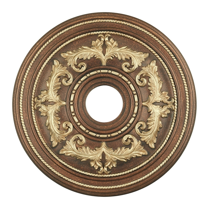 Beaumont Lane Ceiling Medallion in Palacial Bronze with Gilded Accents