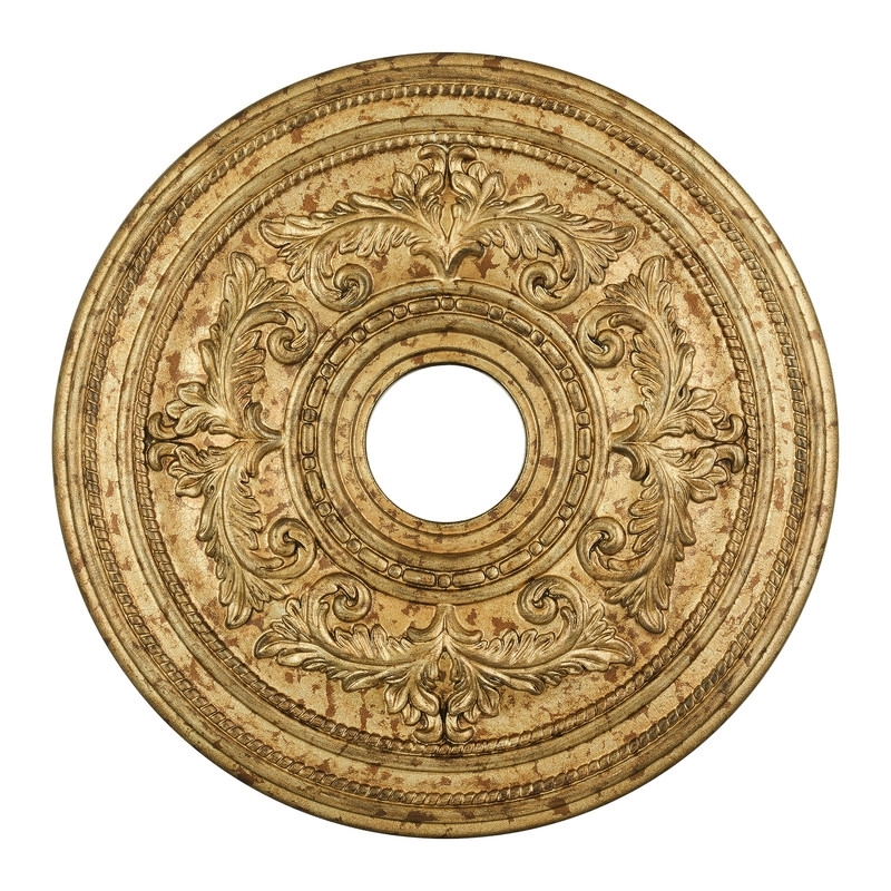 Beaumont Lane Ceiling Medallion in Hand Painted Vintage Gold Leaf