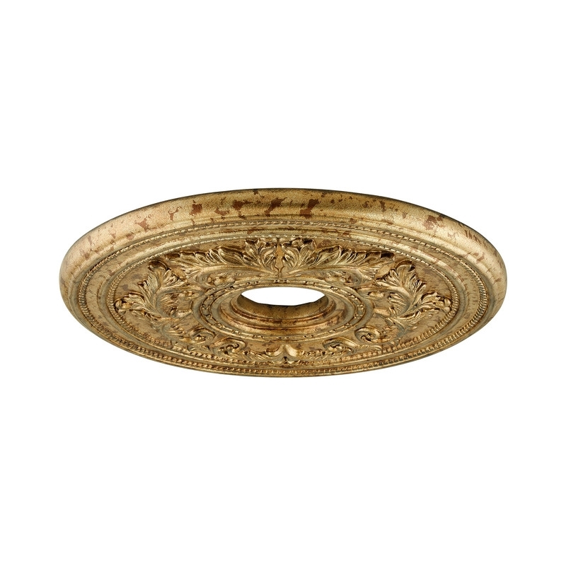 Beaumont Lane Ceiling Medallion in Hand Painted Vintage Gold Leaf