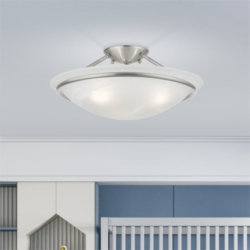Beaumont Lane 3 Light Ceiling Mount in Brushed Nickel