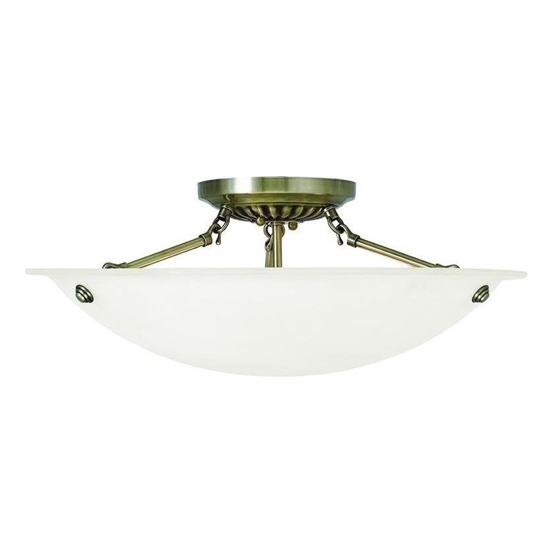 Beaumont Lane 3 Light Ceiling Mount in Antique Brass
