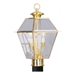 Beaumont Lane 2 Light Outdoor Post Head in Polished Brass