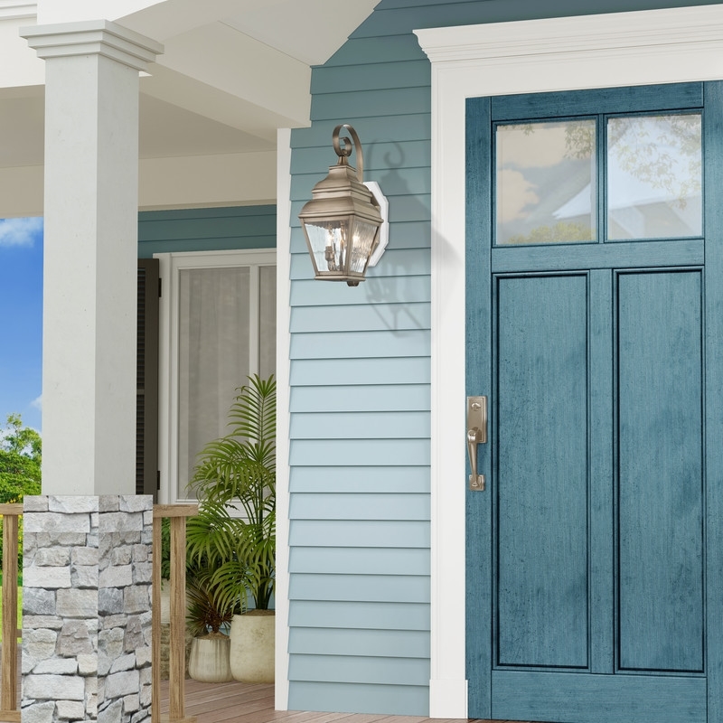 Beaumont Lane 2 Light Outdoor Wall Lantern in Vintage Pewter