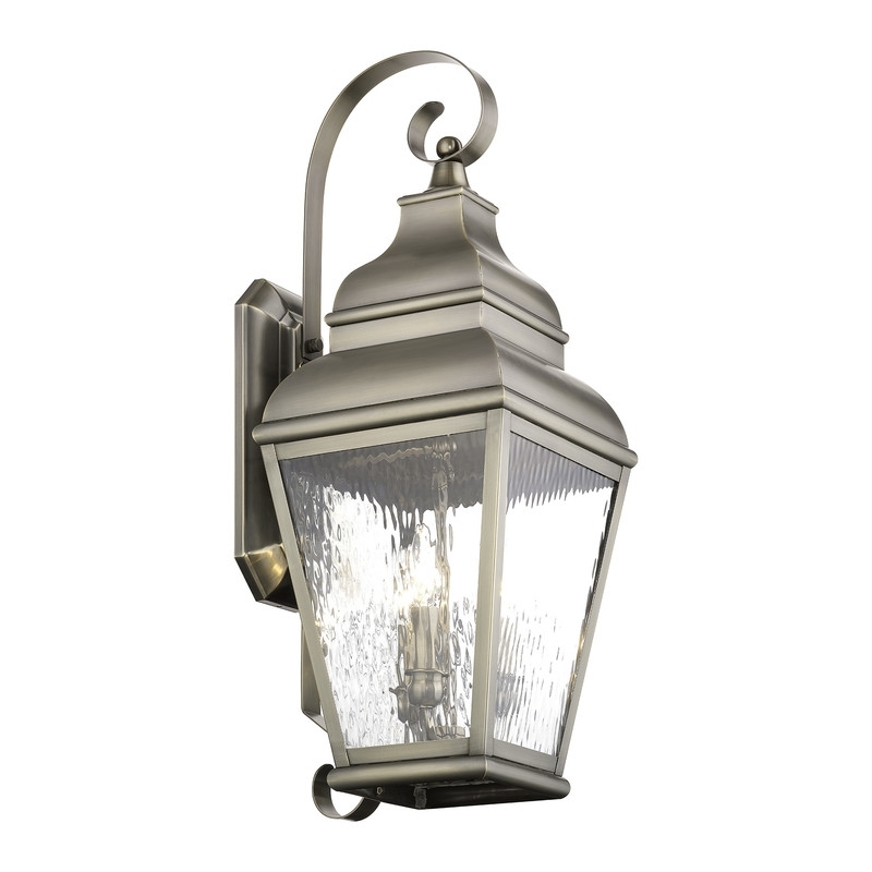 Beaumont Lane 3 Light Outdoor Wall Lantern in Vintage Pewter